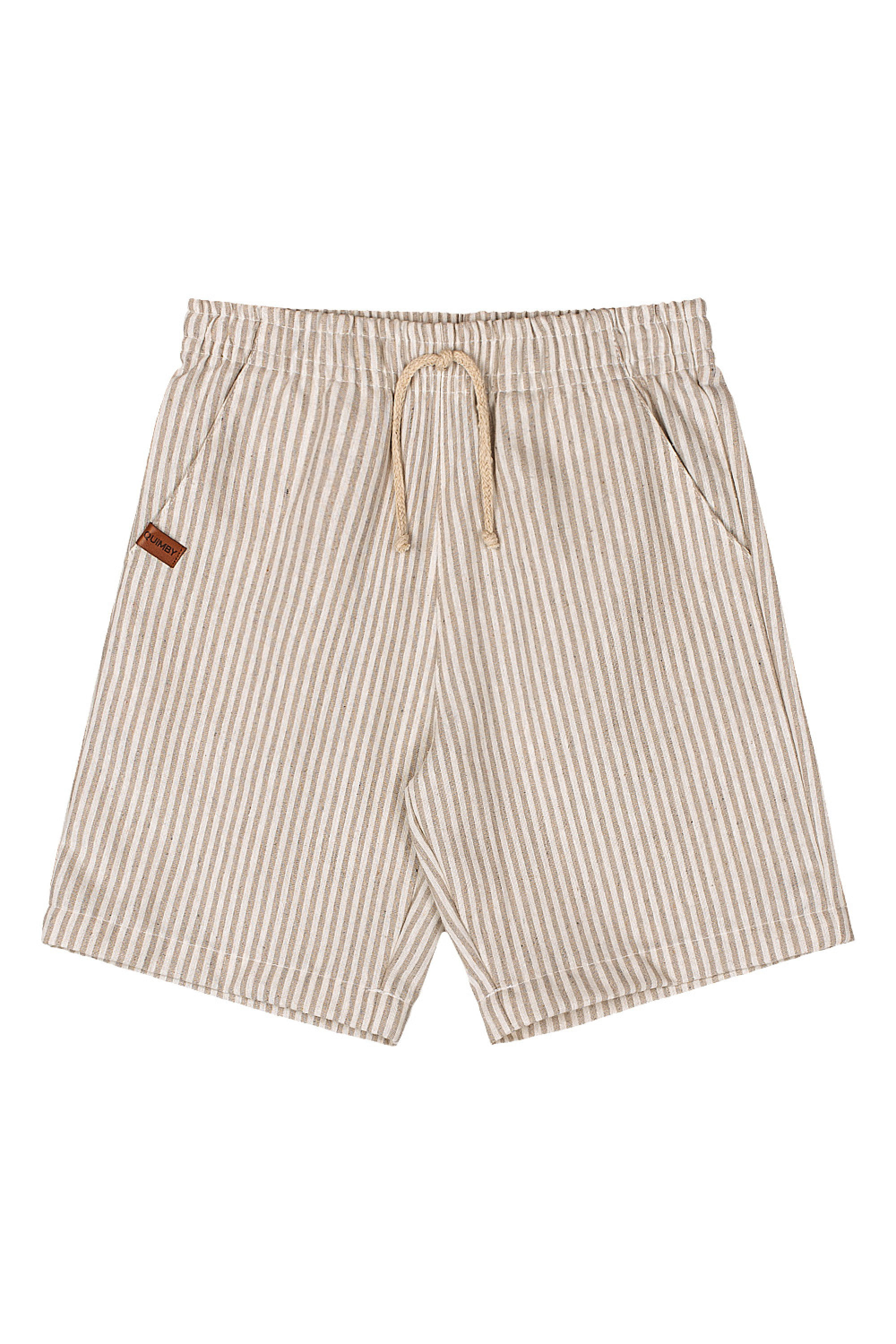 Conjunto Infantil Camisa Social em Tricoline e Bermuda (Off White) Quimby - Imagem 23